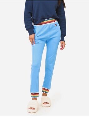 NWT Aviator Nation Rainbow Rib Sky Blue XL Sweatpants